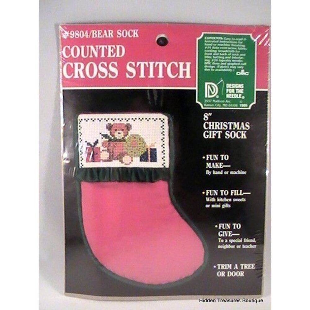 "Bear Sock" Counted Cross‎ Stitch by Designs for the Needle #9804